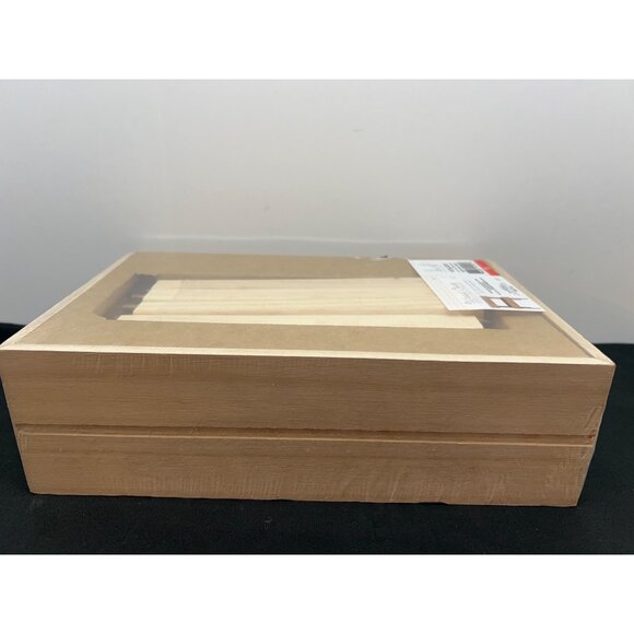 Wood Crate With 4 Legs For Decorative Storage - New - Picture 3 of 4